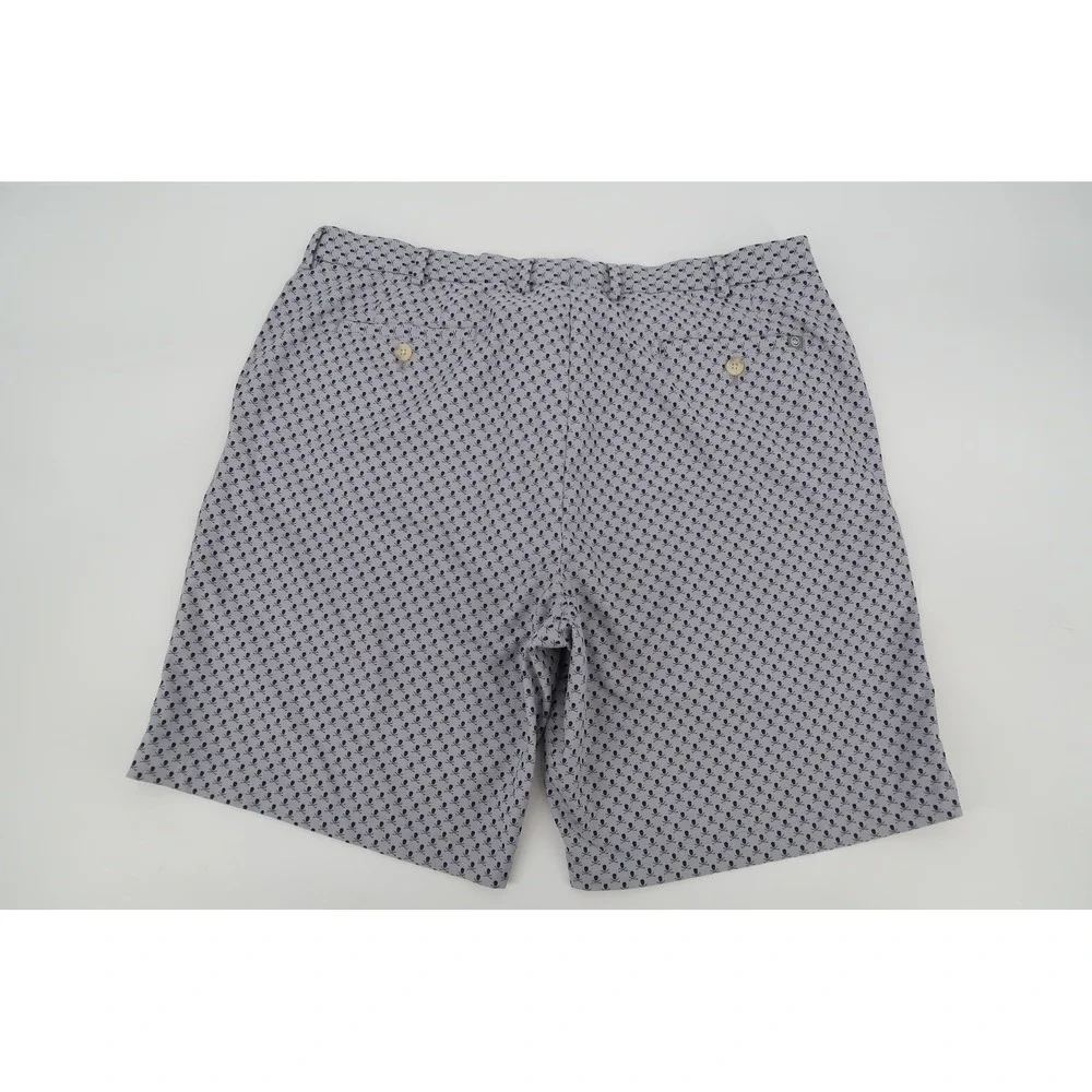 Peter Millar Golf Shorts Mens 38 Gray Skulls Crossbones Performance Flat Front